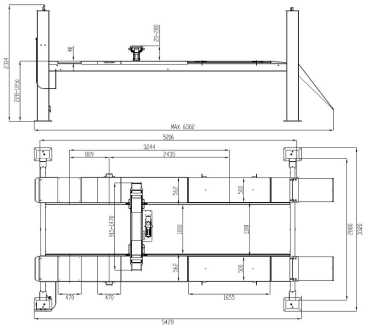 4 SÄULEN HEBEBÜHNE WEBER EXPERT SERIE AUTOLIFT 6.4